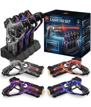 BCP Rechargeable Laser Tag Set Gray Purple Red Blue